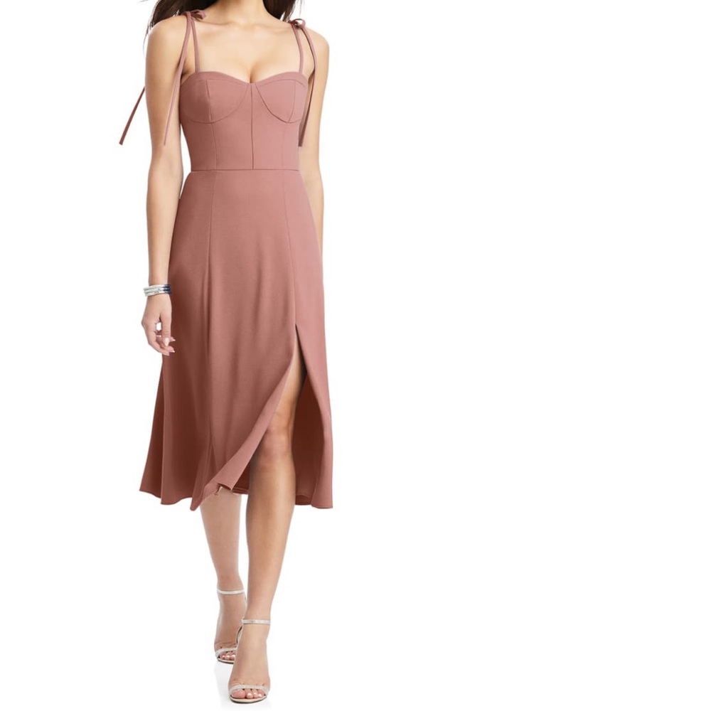 Dessy Bustier Crepe A-Line Dress